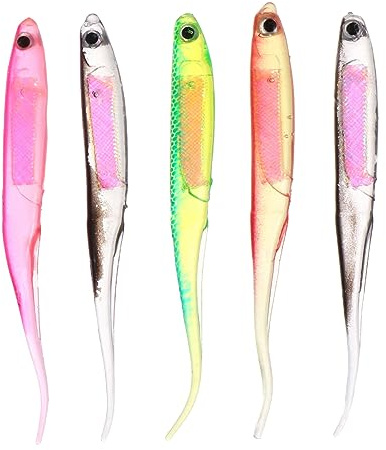 UPKOCH 5piezas Cebo Blando De Pez Arcoíris Señuelos De Pesca Artificiales Cebos para Pesca De Imitación Aparejos De para Lagos y Ríos