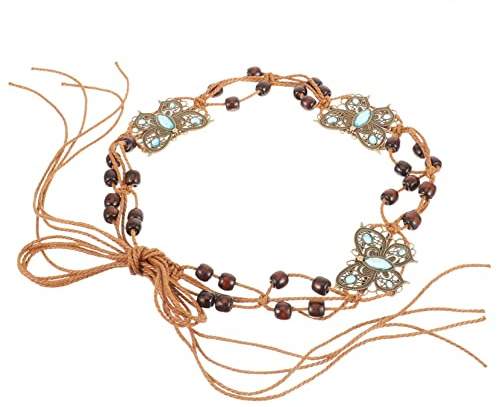 BESPORTBLE Cintura Intrecciata Donna in Lega e Corda Cerata Boho Chic, Resistente e Non Facile da Rompere, per Occasioni di Anniversario e Viaggi Eleganti