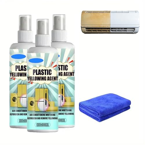 Plastica ingiallimento rimozione restauratore spray, 100 ml detergente per plastica, ingiallimento, rimozione di nicotina, spray detergente, ingiallimento per PVC e superfici in plastica bianca (3