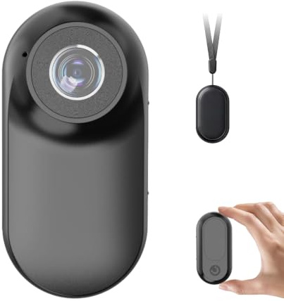 fceoul Mini Caméra Sport Magnétique 26g, Écran 1.0, Caméra pour Casque Moto Vélo, Carte 16 Go, Pendentif Magnétique, Action Cam POV pour Vlogging, Voyage et Animaux