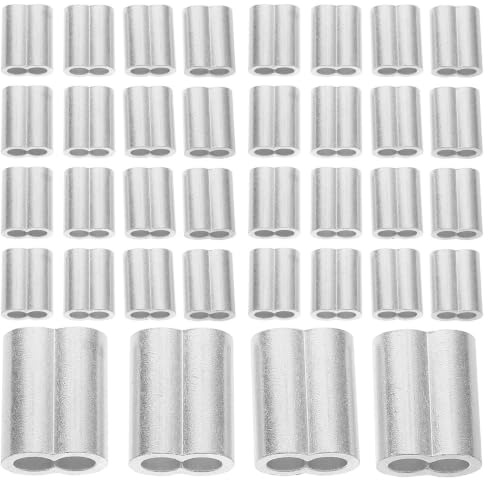 AKOOSY 50 Piezas de Manguitos de Aluminio para Cables de Acero Diseño Figura 8, Conexión Estable y Ligero, Ideales para Renovaciones y Trabajos de Alta Intensidad
