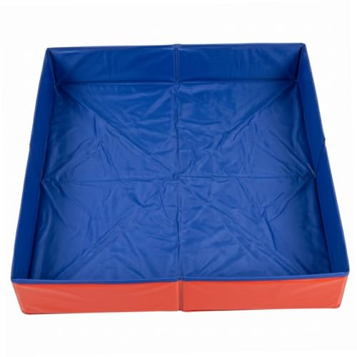 Bemonew Hopfällbar hundpool liten hundpool, 50 x 10 cm fyrkantig valp multifunktionell hopfällbar för litet husdjur bad/kattlåda/fotfat