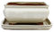 Exotenherz - Bonsai-Schale mit Unterteller Gr. 2 - hellbeige - eckig - Modell G81 - L 14,5cm - B 11,5cm - H 6,5cm