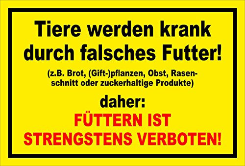 Melis-Folienwerkstatt Schild - Tiere Werden krank - 45x30cm | Bohrlöcher | 3mm Aluverbund – S00039-016-C -20 Varianten