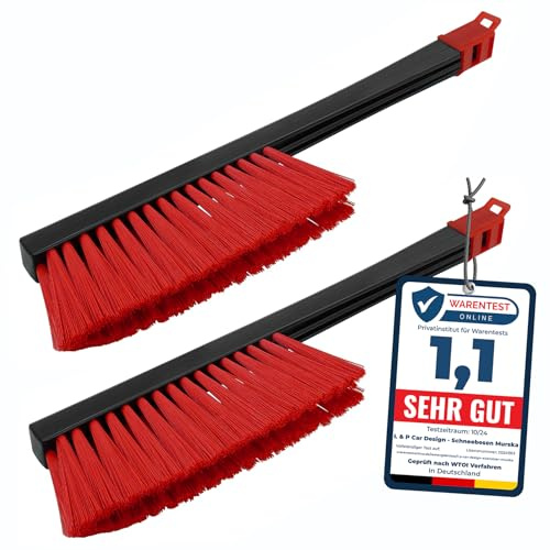 L & P bildesign L&P A059-2 stycken visp Murska kvast bil snöborste lång vinter snöborste snöborste borste borste sopborste bil vinter original från Finland toppkvalitet (2 stycken L&P A059 svart röd)