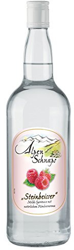 Alpenschnaps Steinbeisser Himbeere (1 L) – Milder, aromatischer Himbeerschnaps – Obstschnaps mit Rezeptur aus dem Alpenland – Schnaps für den Genuss nach dem Essen – 35 % Vol.