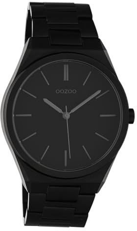 Oozoo Unisex Armbanduhr mit Edelstahl Gliederarmband 40 MM Schwarz C10524