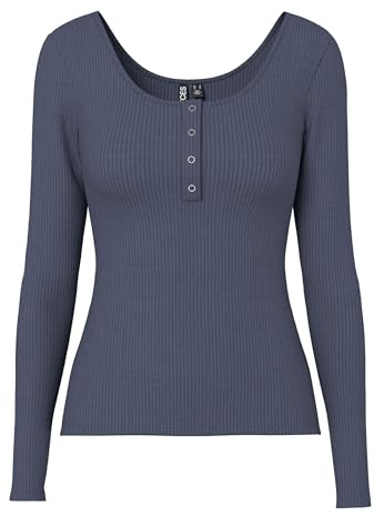 PIECES Pckitte LS Top Noos BC, Camisa de Manga Larga para Mujer, Ombre Blue., XL