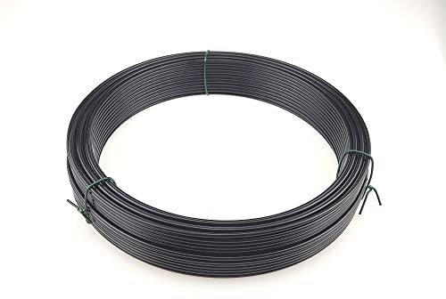 Garmix Spanndraht Bindedraht Schwarz Maschendraht Zaun Metall Draht (100m, 3,8mm)
