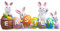 JOYIN Decorazione centrotavola Decorazione in resina pasquale 4 conigli coniglietto e uovo da tavolo Figura di Pasqua per Pasqua Decorazione da tavolo per casa e ufficio.