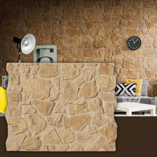 Bricopol Paneles Decorativos Para Pared | Panel Acústico 3D | Revestimiento Paredes Sin Obras | Ignífugos Térmico y Aislante | Acabado Hiperrealista | Interior y Exterior | Imitación Piedra P.Rojo