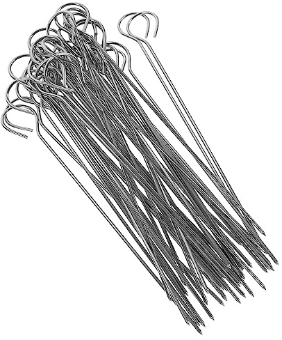 GALPADA 50 piezas Brochetas Inoxidable para Barbacoa y Verduras Pinchos Reutilizables y Resistentes para Asar Carne y Verduras