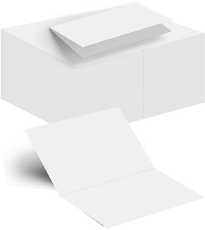 50 Pack Folded Blank Note Cards - 4x6 Inch Heavyweight White Cardstock, DIY Tent Cards for Wedding Invitations, Place Cards, Greeting Cards and All Occasions