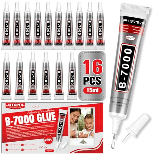 ALECPEA B7000 Glue, 15ml x 16 for Bedazzling