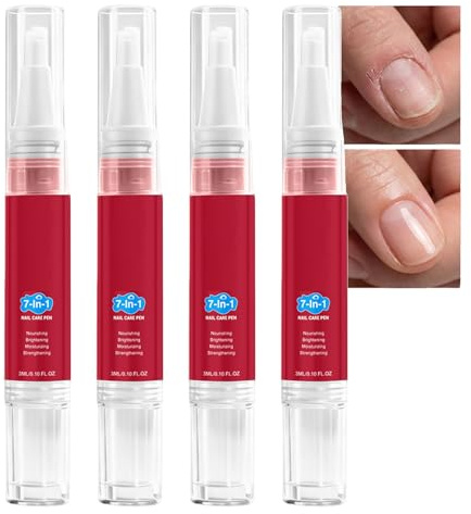 Lápiz de cuidado de uñas 3 en 1, quitacutículas, lápiz de aceite para eliminar cutículas, lápiz de aceite de uñas, cuidado de uñas portátil para crecimiento seco y nutritivo, hidratante (4 unidades)