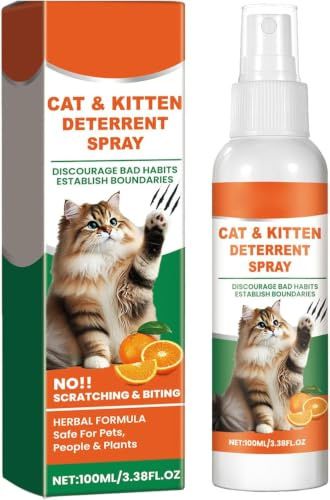 KOAHDE Spray Antiarañazos Gatos,Repelente Gatos,Spray Ahuyentador de Gatos Que Rascan Interiores y Exteriores,Protege Sofás y Mobiliario,100ML