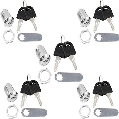 RUNCCI-YUN 5 Pezzi Serratura a Cilindro, Locks Adatto per Cassetta Postale, Cassetto, Armadietto, Armadio, Cassetta Postale e così Via.Ogni Serratura ha Chiavi Diverse con 2 Chiavi (20mm)