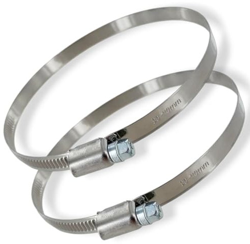 Collier de serrage DL-pro - En acier chromé W2 - 90-110 mm - Pour tuyau d'évacuation de 100 mm - Pour sèche-linge