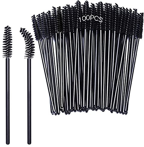 100 Stk Einweg Wimpernbürste Augenbrauenbürstchen, Wimpern Augenbrauen Bürste, Wimpernbürstchen für Mascara, Wimpernverlängerung, Augen Make Up Tools