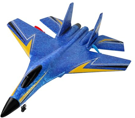 crohorizon Remote Control Airplane for Kids, 2 Channels Foam RC Planes Jet Wireless Toy,Hobby RC Glider Aircraft for Beginners Teen Boys Girls Adult Blue