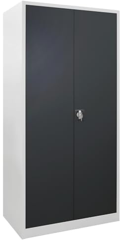 ADB - RAL7035/7016 - Armoire à portes battantes - 1950 x 920 x 500 mm (H x l x P) - Armoire en métal - Armoire d'atelier - Armoire de rangement Casier Rangement
