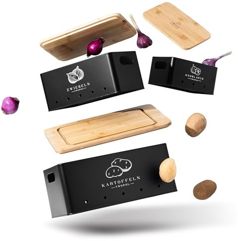 Twopol®Kartoffel Aufbewahrungsbox[3er Set] patentiertes Anti-Rutsch System-der ideale Weg für Zwiebel Aufbewahrung Kartoffel Aufbewahrung und Knoblauch