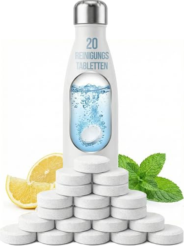 Reinigungstabletten für Trinkflasche & SodaStream – 20 Tabs Sodastream Flaschenreiniger & Bottle Cleaner – Effektive Flaschenreiniger Tabs als Trinkflaschen Reiniger & Sodastream Reinigungstabs