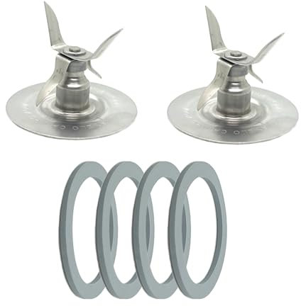2 Pack of Blender Replacement Parts Blender Ice Crusher Blade with 4 Rubber O Ring Sealing Ring Gasket for Oster Osterizer