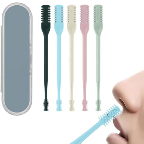 Luckwaii Tondeuse nasale Rotation à 360 Degrés pour Épilation nasale 2 en 1, Tondeuse à Poils de nez avec étui Pour les Oreilles et le Nez Pour Femmes et Hommes 5 PCS Multicolore