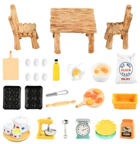 Accesorios de Cocina en Miniatura 1:12 para Casa de Muñecas - Utensilios y Comida en Miniatura para Decoración