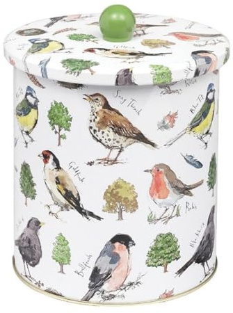 Elite tins Madeleine Floyd - Birds - Medium Biscuit Barrel - 150(d) x 173mm