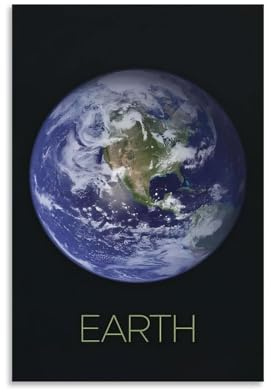 HUIGUOMAIYI Educational Solar System Poster – Earth And Stars Space Canvas Art – Perfect STEM Gift for Kids, Teens, And Astronomy Lovers Draw16x24inch(40x60cm) Unframe-Earth Home