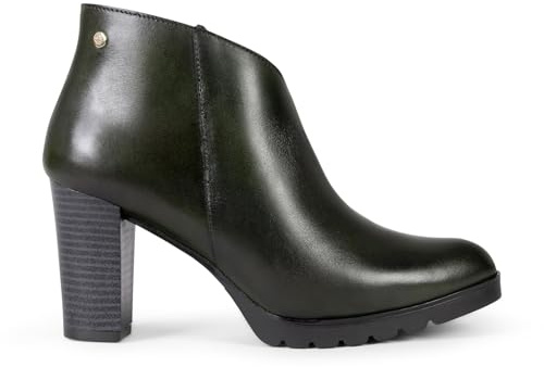 miMaO CLASSIC - Bottines en cuir pour femme à talon carré Vert, EU 39