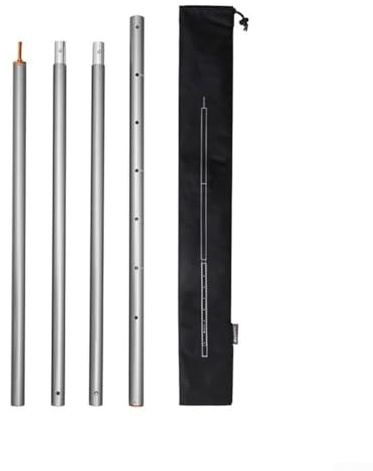 Oniissy Adjustable Awning Poles 31mm Thickened Aluminum Alloy Telescopic Camping Poles for Tarp Canopy Shelter Outdoor Use Set of 4(Silver)