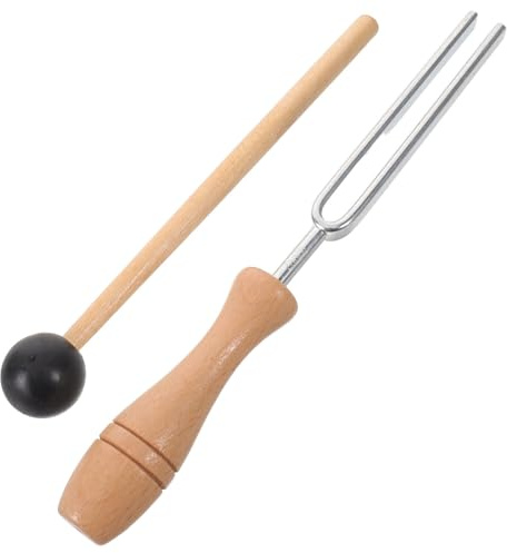 HOMSFOU Ensemble de Diapasons de Contemplation en Métal et Bois Fourchettes à Précise pour Relaxation, Équilibre Corps-esprit et Séances de Yoga
