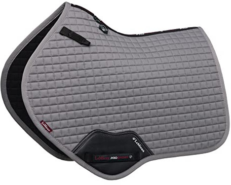 LeMieux Pro Sport Close-Contact-Schabracke, quadratisch gesteppt (D-Ring-Schlaufe) L grau