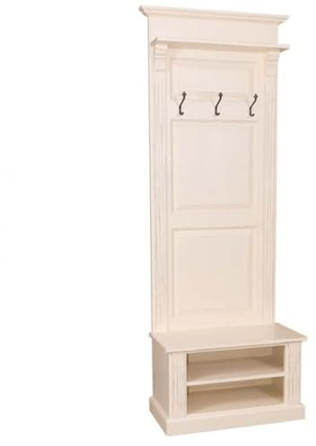 Casa Padrino Jugendstil Wand Garderobe mit Ablagefächer - Landhaus Stil Garderobenschrank, Farbkombinationen:Creme