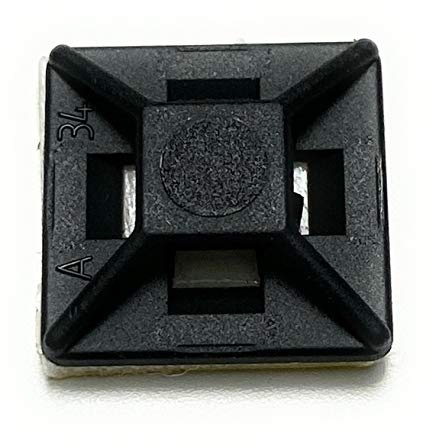 Svarta kabelband baser självhäftande 4-vägs fästfästen snabba prydliga kablar (50, 12,5 x 12,5 mm)