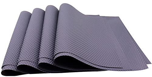 Panngu 8er Antibakterielle Kühlschrankmatten Matten, rutschfest - Abwaschbar Für Die Einlegeböden des Kühlschranks, Anti-Feuchtigkeit, DIY Zuschneidbar Matten Schubladenmatte - Grau Platzsets