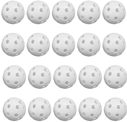 CENPEK Paquete de 20 Pelotas de Golf de práctica, Bolas de Golf Huecas de Flujo de Aire de plástico para el Campo de conducción, Pelotas de Golf Ligeras para Uso Interior y Exterior