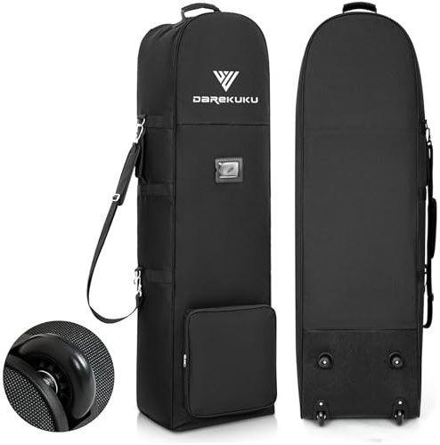 DAREKUKU Golf Travel Covers for Airlines with Detachable Shoulder Straps, Soft Foldable Golf Club Travel Bags, 900D Heavy Duty Oxford -Universal Size