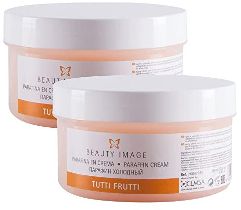 Paraffin für Hände und Füße - Parafinbad für Hände - Ideale Behandlung bei Beschwerden - Sauna Creme Effekt - 250 ml - 190 gr [2er-Pack] - Duft Tutti Frutti