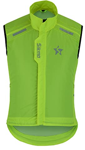 Sikma Herr dam cykelväst dusch vindtät löpning unisex HI-VIZ väst cykeljackor, Fluorescerande, XXL