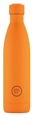 Cool Bottles - Botella de Agua de Acero Inoxidable - 750 ml- Vivid Orange - 30,5 x 7 cm - Botella Térmica Hermética - Bebidas Frías 36 H y Calientes 18 H - Triple-Cool Technology - Libre de BPA