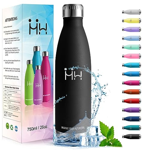 HoneyHolly Gourde Isotherme - 750ML - Gourde Inox isolé à Double Mur, Gourde Sport sans BPA, Bouteille Isotherme Étanche, Processus de revêtement en Poudre - Pour Boissons Chaudes Et Froides