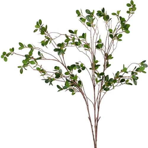 HANDIC 3 Pcs Faux Stems Artificial Branches for Vase Greenery Stems Faux Branches for Vase Plant Artificial Eucalytus Branches Plants (45/Each Branch) (3, Green)