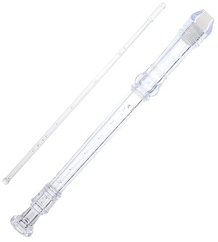 Toyvian 8loch Kunststoffblockflöte Traditionelle Flöte Abs-harz Blasinstrument Mit Reinigungsstab Handbuch Inklusive Deutsch-flöte Genaue Lochpositionierung