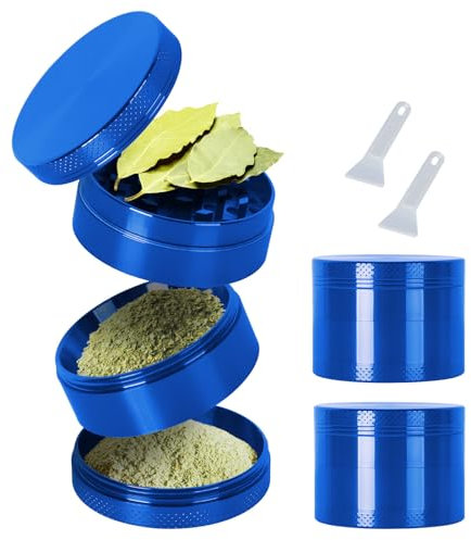 Grinder 2 Set Spezie Macina Tritino 50mm Spezie Grinder in Metallo con Setaccio per Polline, Coperchio Magnetico e Raschietto (colore pistola)