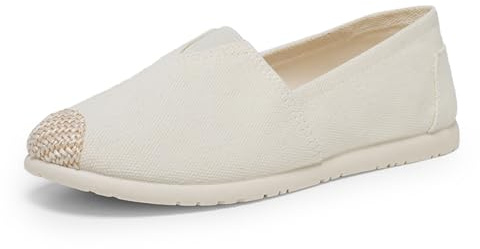 Alexis Leroy Ursprung Canvas Flat Espadrillas dam, Äkta vit, 39 EU