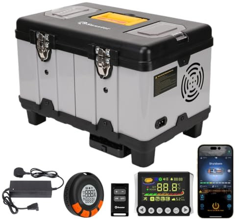 Sunster 8kW Tragbare Diesel Luftheizung, 110-240V AC & 12/24V DC Diesel Standheizung mit Drahtloser Temperaturschalter mit CO-Detektion, Dieselheizung mit Automatischer Start&Stop, Lüftungsmodus